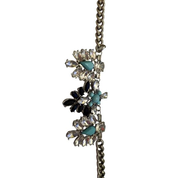 American Eagle Statement Necklace With Crystal & Turquoise Accents - Picture 4 of 16